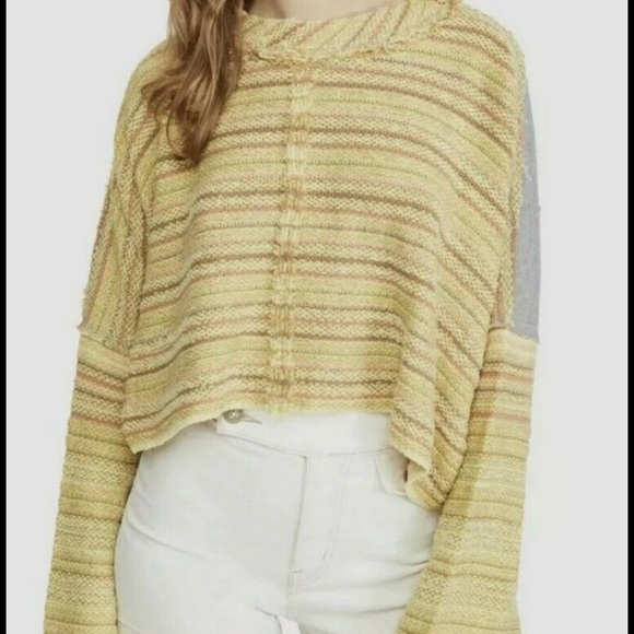 Free People Tops - FREE PEOPLE CATALINA SUNSET DROP SHOULDER CROP SWEATSHIRT